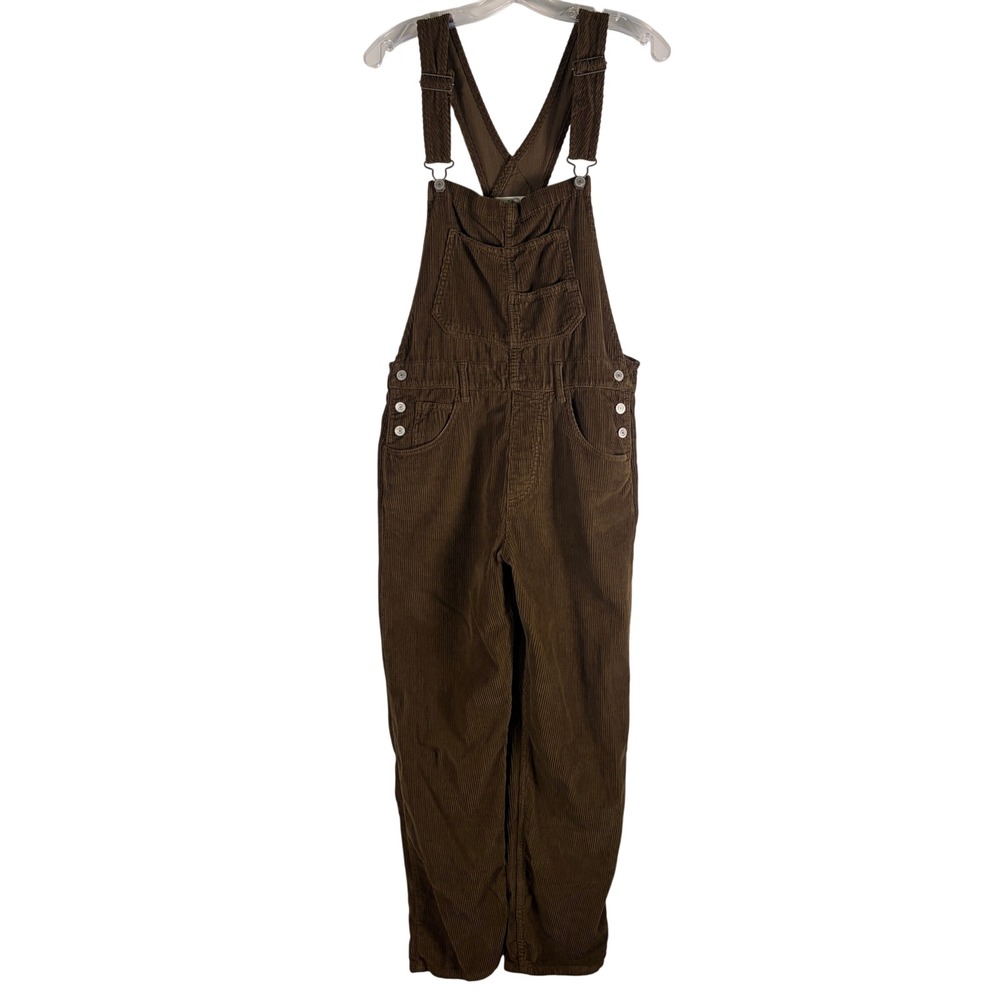 We The Free People Ziggy Corduroy Overalls Women's S Brown Straight Leg Utility